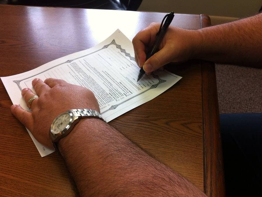 Signing a property document