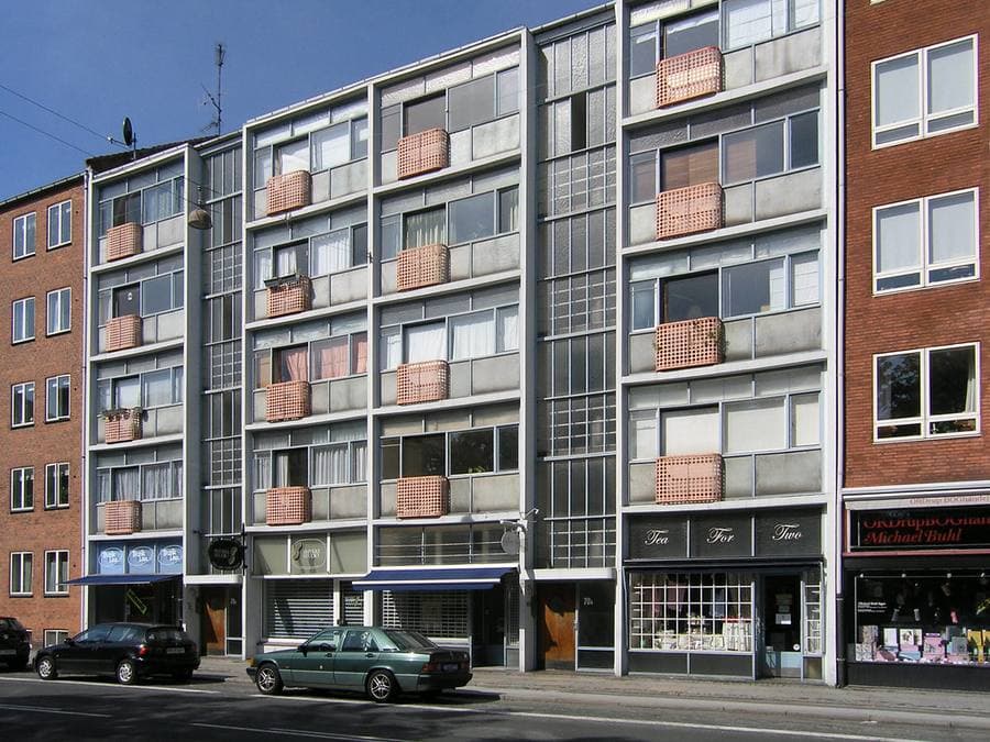 Low-rise apartment building with balconies